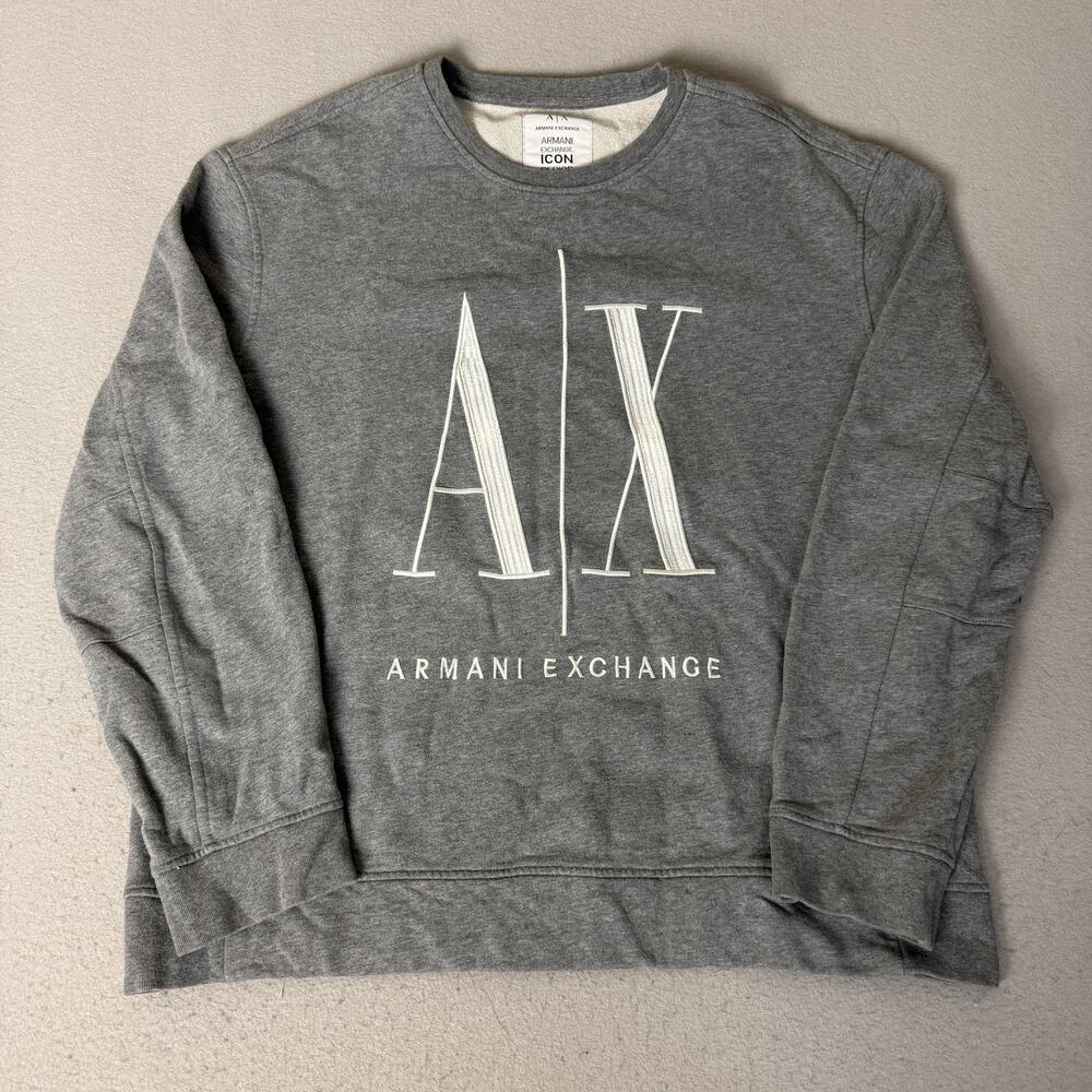 Armani Exchange Icon Period Sweatshirt Mens XL Gray A|X Logo Crewneck